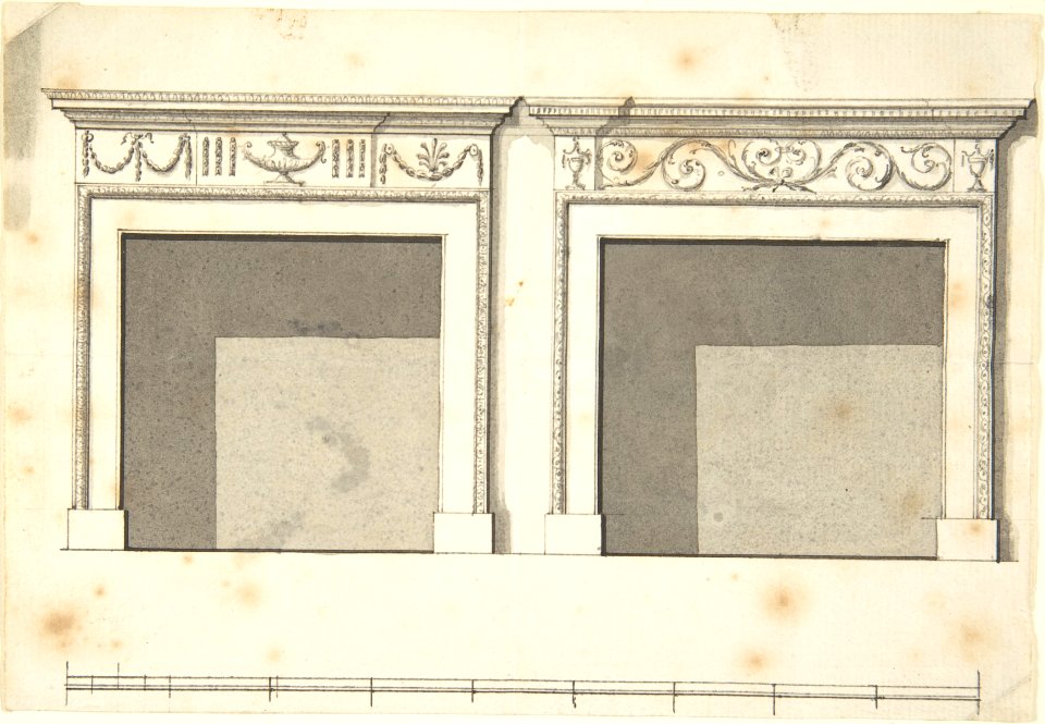 Two Designs for Mantels in the Adam Style MET DP804750