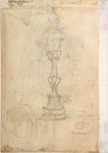 Two Designs for Vases (recto); Design for Candle Stick (?) (verso) MET DP809566