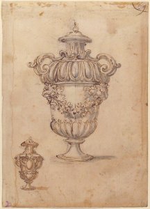 Two Designs for Vases (recto); Design for Candle Stick (?) (verso) MET 52.570.241 RECTO