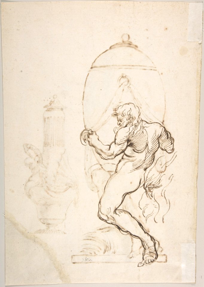 Two Designs for Vases (recto); Variant Design for a Vase (verso) MET DP807918