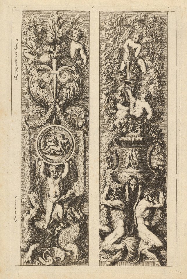 Two Designs for Panels with Candelabra Decorations, from- Montants d'ornement MET DP834298