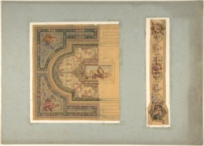 Two Designs for Ceiling with Putti and Allegorical Figures of the Arts MET DP806933