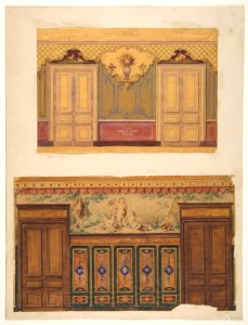 Two Designs for the decoration of walls pierced by pairs of double doors MET DP811571