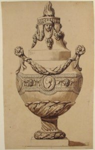 Urn with Acanthus Base and Flambeaux Top MET 55.540.8
