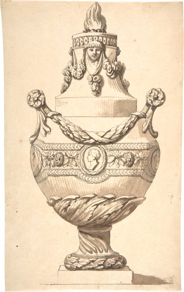 Urn with Acanthus Base and Flambeaux Top MET DP808742