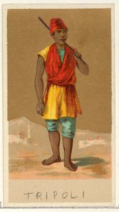 Tripoli, from the Natives in Costume series (N16), Teofani Issue, for Allen & Ginter Cigarettes Brands MET DP834896. Free illustration for personal and commercial use.