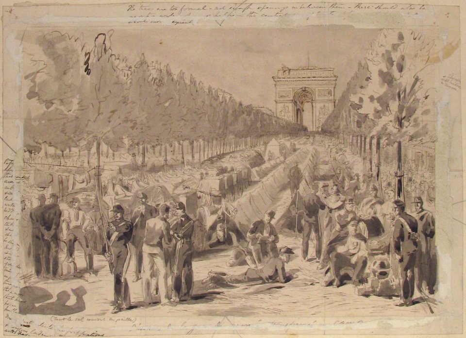 Troops Encamped on the Champs Elysées, 1870 MET 66.558.21