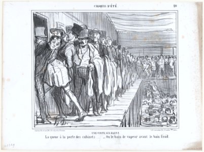Une visite aux bains, from Croquis d'Été, published in Le Charivari, June 30, 1858 MET DP876727