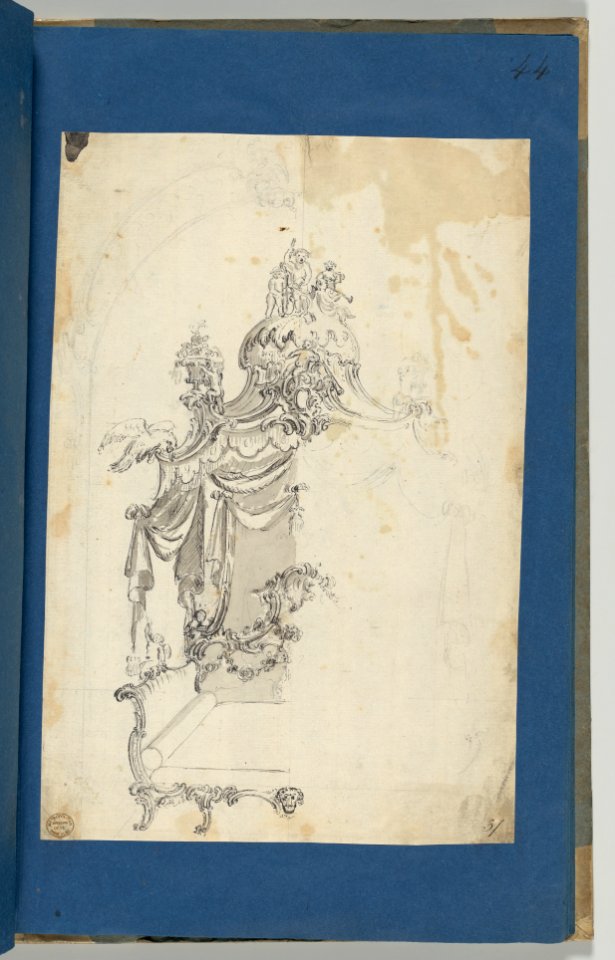 Unfinished Design for a Bed, in Chippendale Drawings, Vol. I MET DP-14278-039