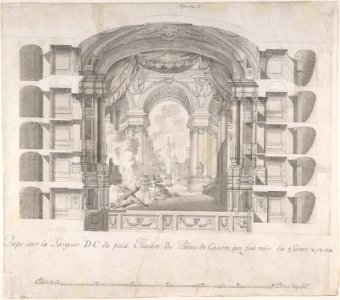 Transverse Section of the Small Theater at the Palace of Caserta, with a View of a Stage Design MET DP801615