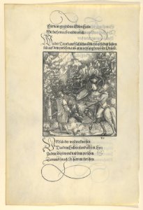 Unfalo Causing Theuerdanck to Fall into a Trap during a Hunt, from Theuerdanck MET DP848936