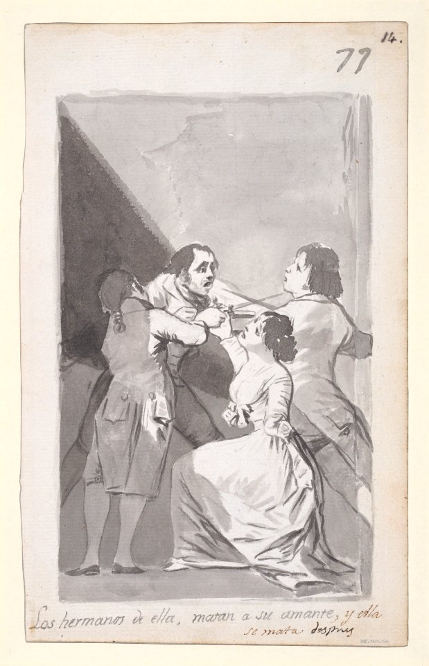 Two men killing their sister's lover in her presence Met DP891451