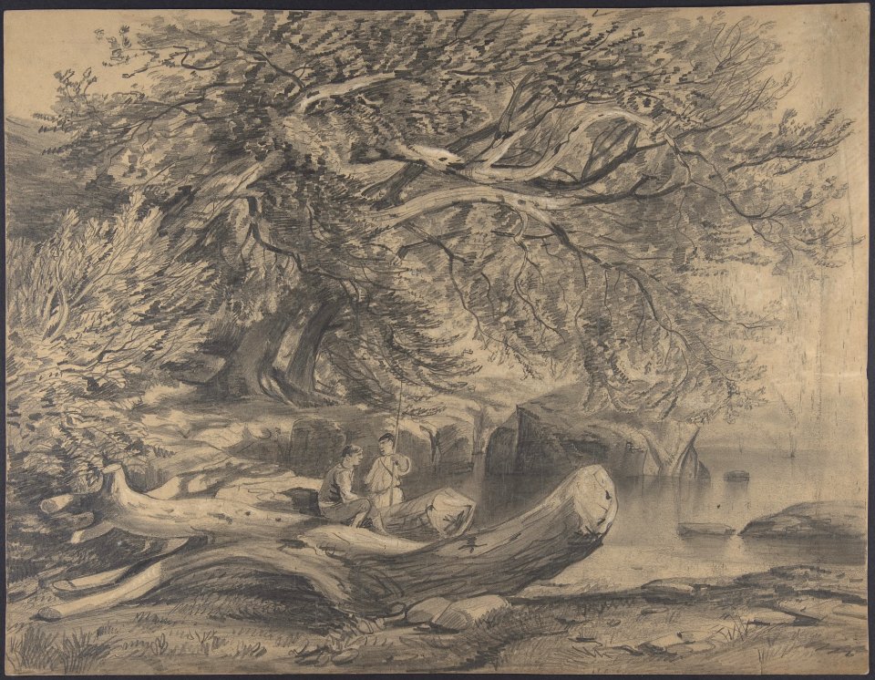 Two Men Resting by a Lake (recto); Studies for Soldiers Mounted on Horseback (verso) MET DP803711