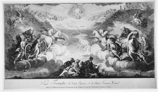 Triumph of Saint Ignatius and Saint Francis Xavier (Le Triomphe de Saint Ignace et de Saint François Xavier qui est au Collége de Louis le Grand...Paris) MET MM92614