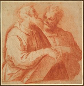 Two Male Figures in Half-Length Conversing. MET DP820613