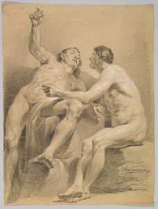 Two Male Nudes, One Seated and One Semi-reclining MET DP819797