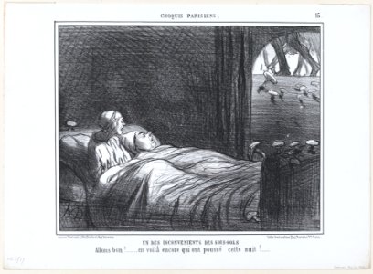 Un des inconvénients des sous-sols, from Croqius Parisiens, published in Le Charivari, November 26, 1856 MET DP876525