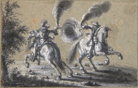 Two Horsemen Shooting at Each Other MET DP803355