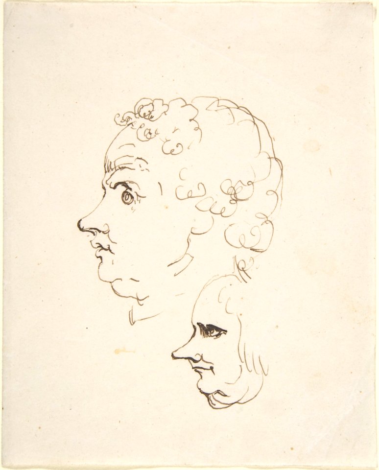 Two Caricature Heads of Men MET DP800663