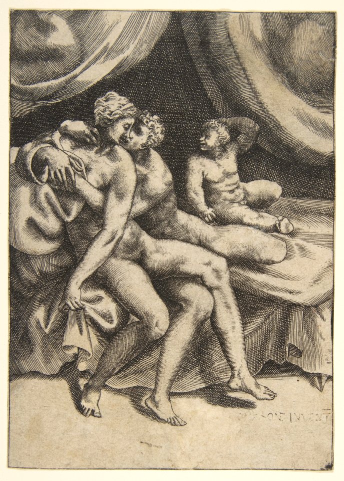 Two lovers on a bed, from 'The Loves of the Gods' MET DP812669