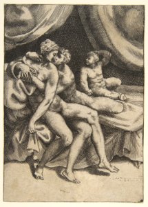 Two lovers on a bed, from 'The Loves of the Gods' MET DP812669