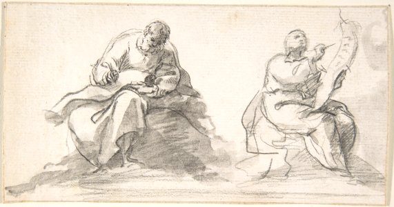 Two Figures of Evangelists Writing MET DP800395