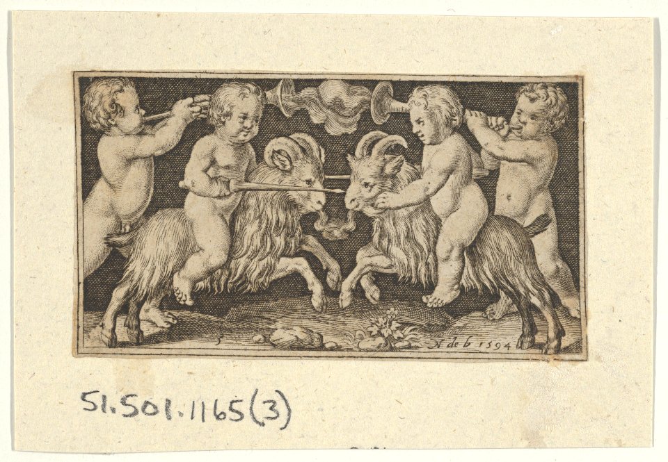 Two Genii Riding Rams MET DP837165