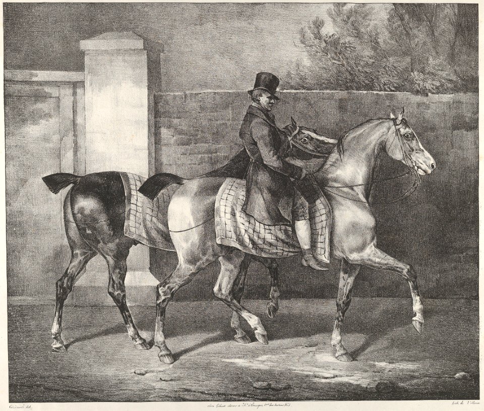 Two Horses Exercised by a Jockey MET DP837364
