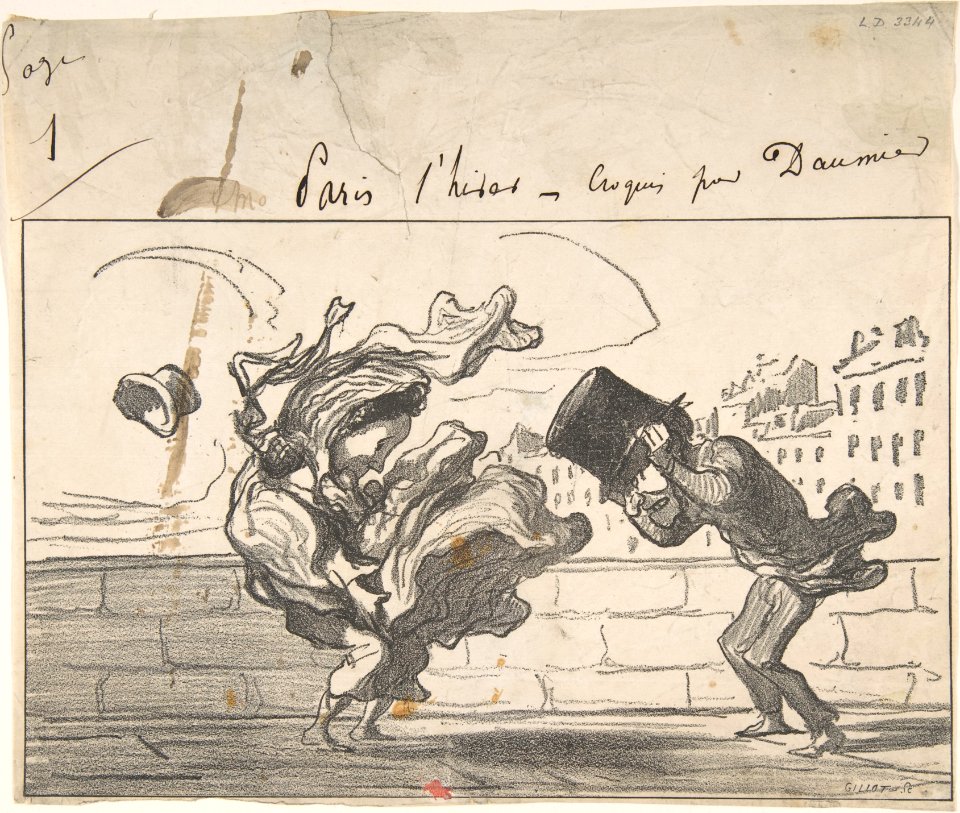 Un Coup de Vent non Prédit par Mathieu (de la Drôme), Plate 1 of Croquis d'Hiver MET DP808860