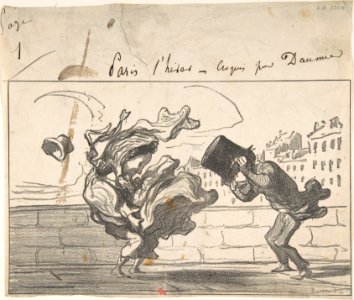 Un Coup de Vent non Prédit par Mathieu (de la Drôme), Plate 1 of Croquis d'Hiver MET DP808860