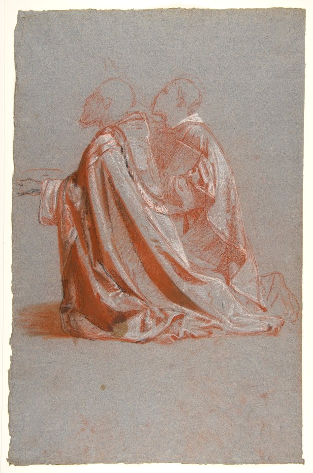 Two Bishops (lower register; study for wall paintings in the Chapel of Saint Remi, Sainte-Clotilde, Paris, 1858) MET DP812051