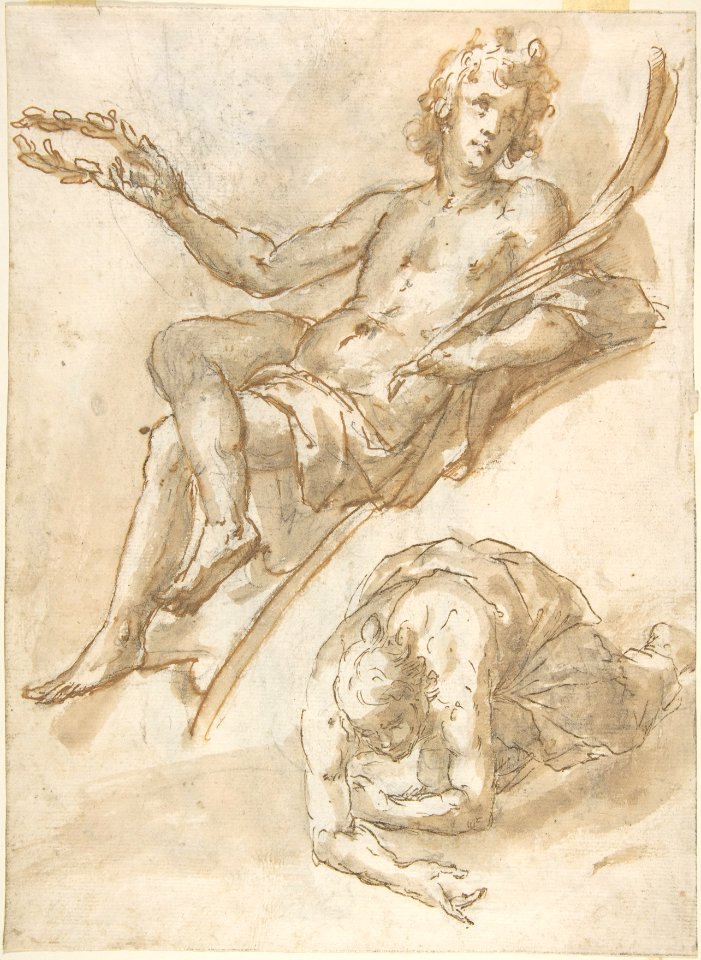 Two Figures (recto); Standing Figure (Young Hercules?) (verso) MET DP800512