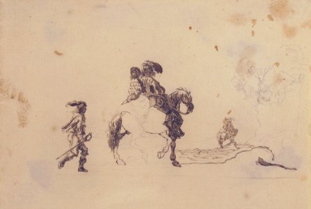Two Figures on Horseback, a Soldier Walking Behind MET 1975.131.6