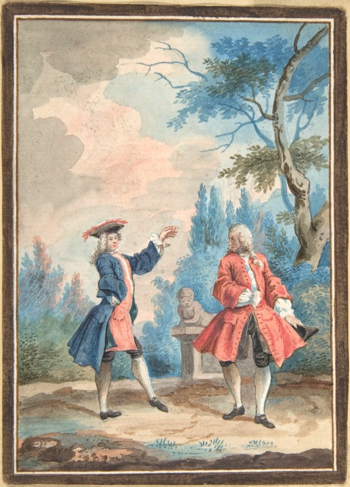 Two dancing male figures in a landscape MET DP808814