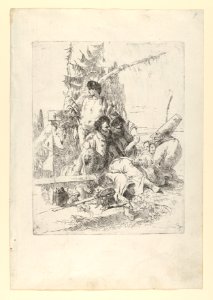 Two Figures Attentive to Punchinello, with Others, from the Scherzi MET DP854164
