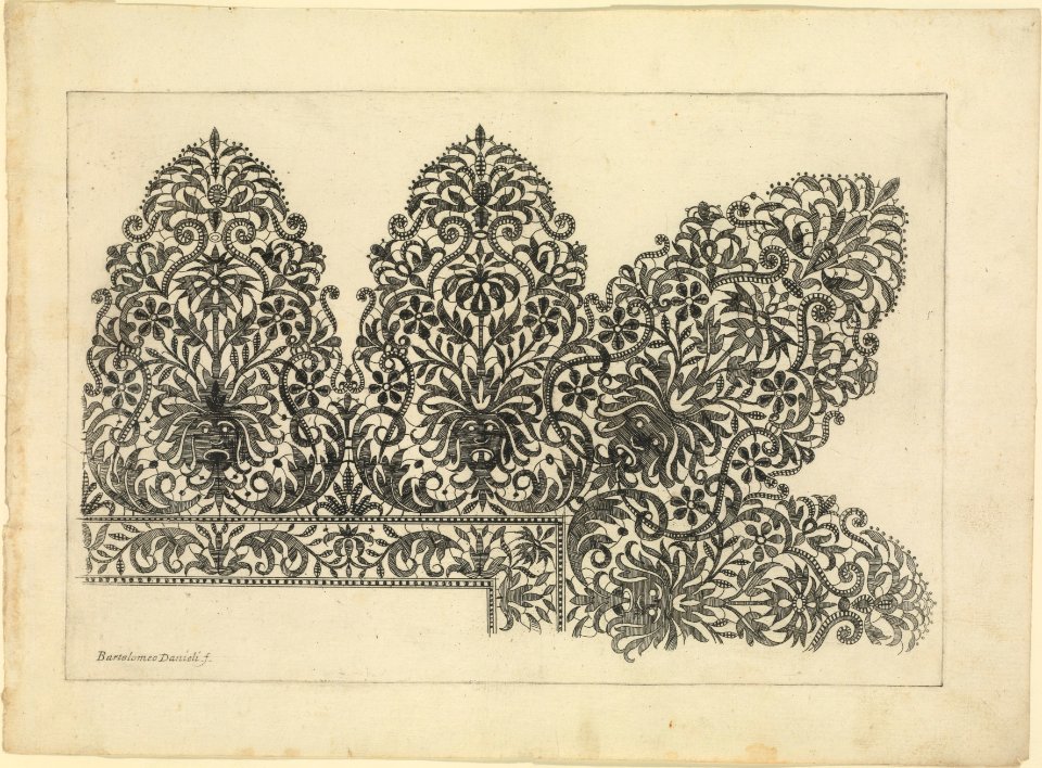Vari disegni di merletti (page 1r) MET DP239167