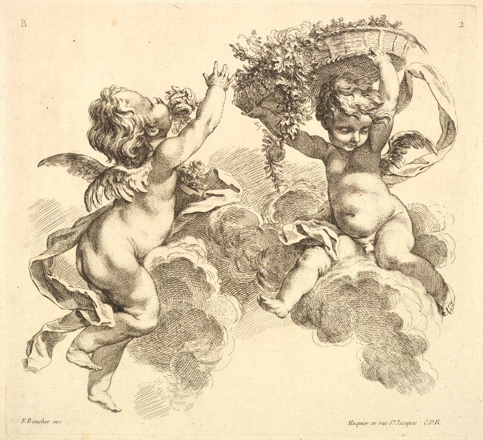 Two Children, One Holding a Basket with Flowers MET DP826221