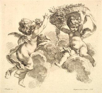 Two Children, One Holding a Basket with Flowers MET DP826221