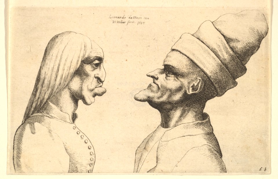 Two deformed heads facing each other MET DP823744