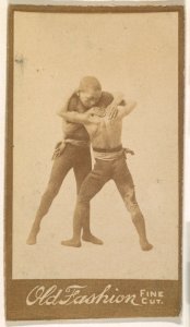 Two boys wrestling, from the "Negro Subjects" series (N692) promoting Old Fashion Fine Cut Tobacco MET DPB870033