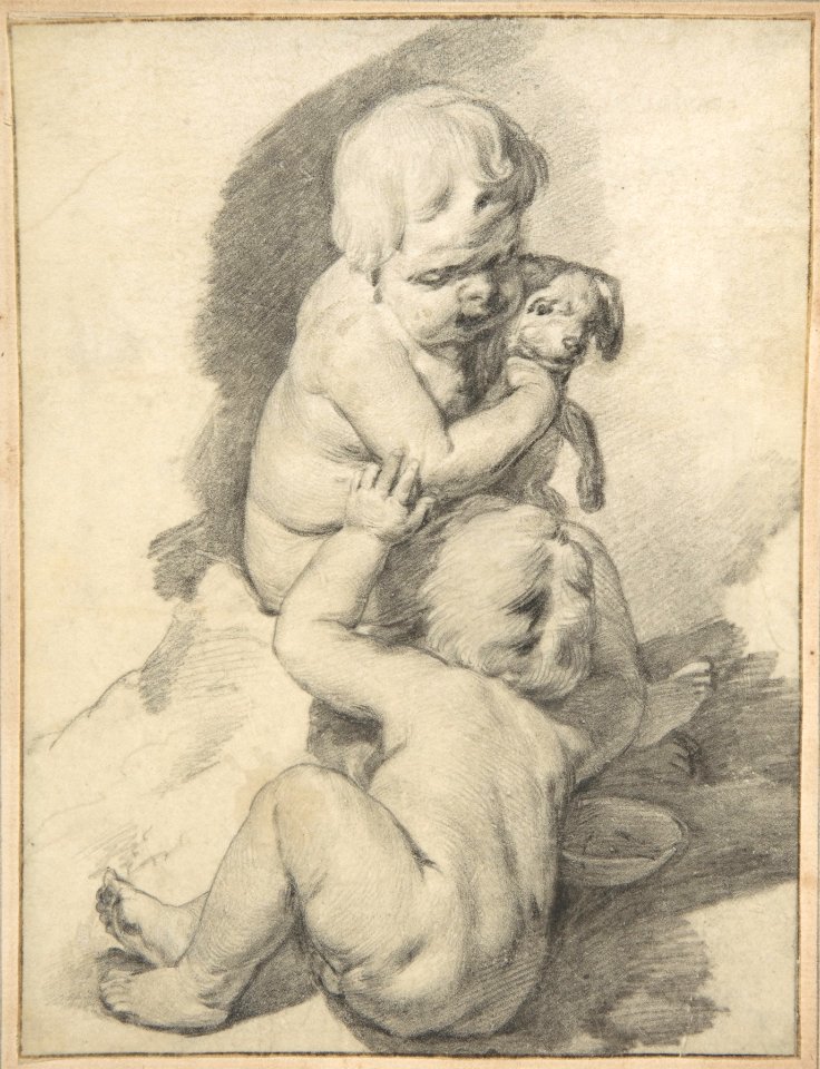Two Boys with a Puppy MET DP801043
