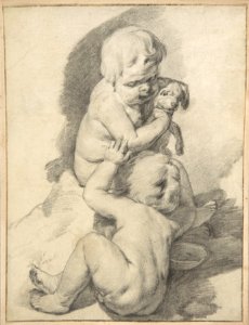 Two Boys with a Puppy MET DP801043