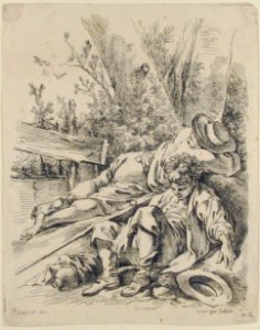 Two Boys Sleeping Besides a Tree MET 60.623.27