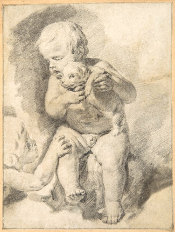 Two Boys with a Puppy MET DP801044