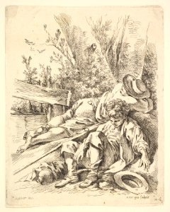 Two Boys Sleeping Besides a Tree MET DP825526