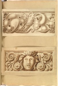 Two Carved Stone Ornamental Panels MET DP827634. Free illustration for personal and commercial use.