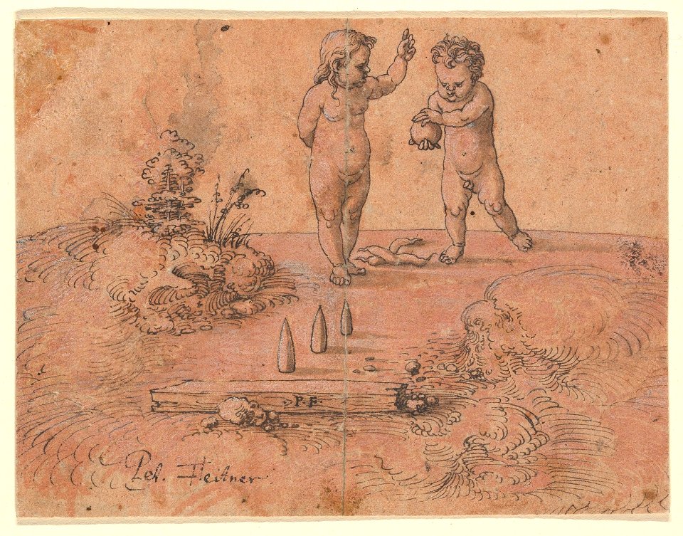Two Children Playing with a Ball MET DP820245
