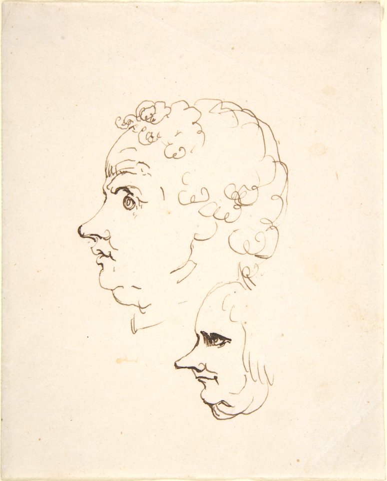 Two Caricature Heads of Men MET DP804053