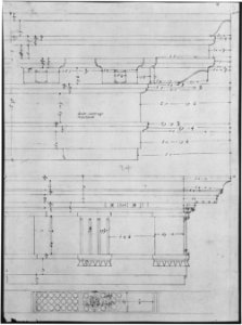 Unidentified, Doric cornice, elevation; Theater of Marcellus, Doric cornice, elevation (recto) Unidentified, cornice, elevation (verso) MET sf68 769 25r-MM43655