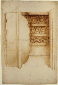 Unidentified, Ionic capital, elevation (recto) blank (verso) MET 68.769.34
